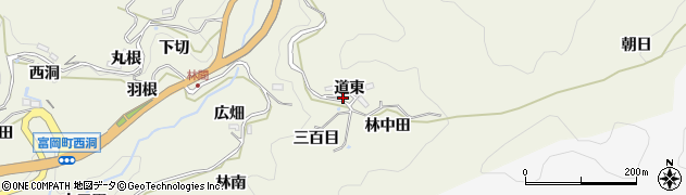 愛知県豊田市富岡町道東周辺の地図