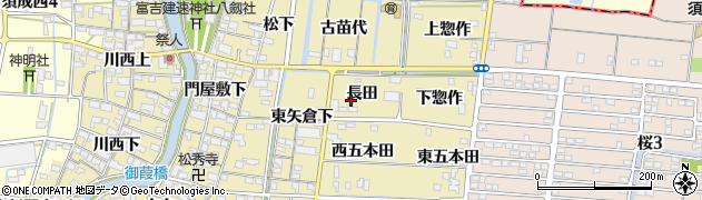 愛知県蟹江町（海部郡）須成（長田）周辺の地図