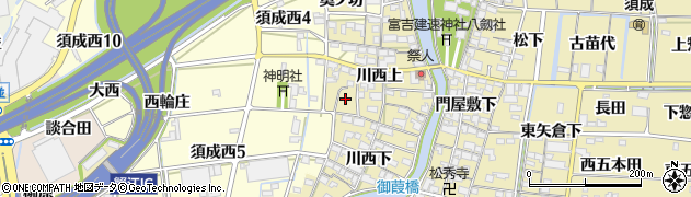 愛知県海部郡蟹江町須成川西上389周辺の地図