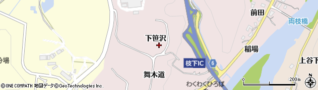 愛知県豊田市枝下町（下笹沢）周辺の地図