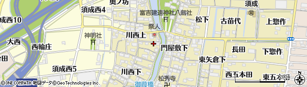 愛知県海部郡蟹江町須成川西上375周辺の地図