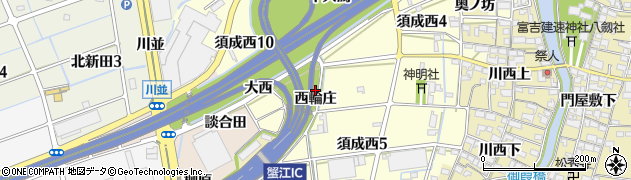 愛知県海部郡蟹江町須成西輪庄周辺の地図