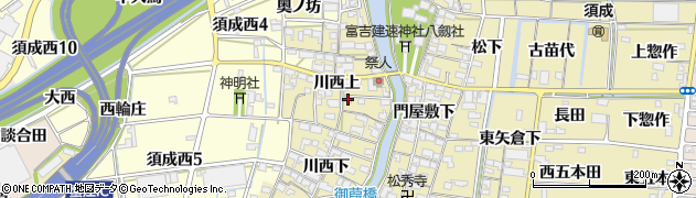 愛知県海部郡蟹江町須成川西上378周辺の地図