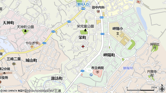 〒238-0236 神奈川県三浦市栄町の地図