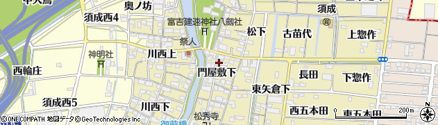 愛知県蟹江町（海部郡）須成（門屋敷下）周辺の地図