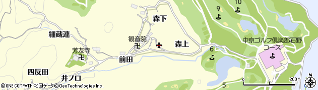 愛知県豊田市芳友町森上周辺の地図