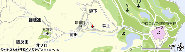 愛知県豊田市芳友町（森上）周辺の地図