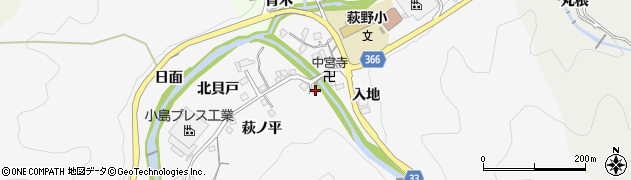 愛知県豊田市桑田和町（萩ノ平）周辺の地図