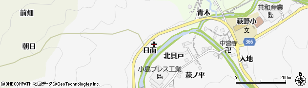 愛知県豊田市桑田和町（日面）周辺の地図
