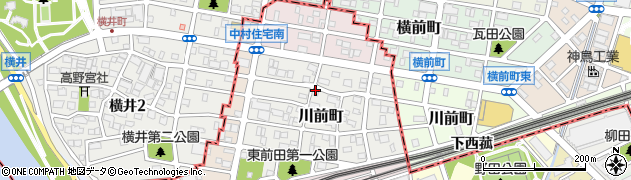 愛知県名古屋市中川区川前町周辺の地図