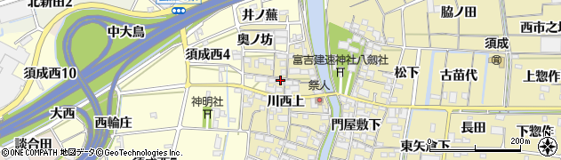 愛知県海部郡蟹江町須成川西上347周辺の地図
