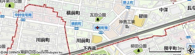 愛知県名古屋市中村区横前町531周辺の地図