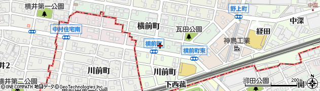 愛知県名古屋市中村区横前町541周辺の地図