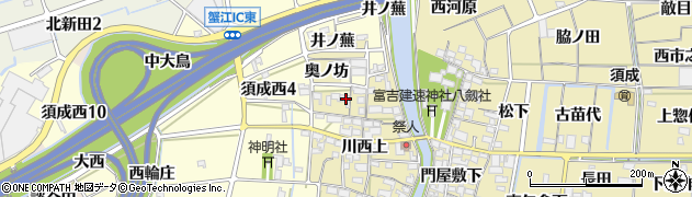 愛知県蟹江町（海部郡）須成（奥ノ坊）周辺の地図
