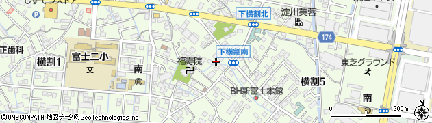 静岡県富士市横割周辺の地図
