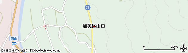 兵庫県多可郡多可町加美区山口周辺の地図
