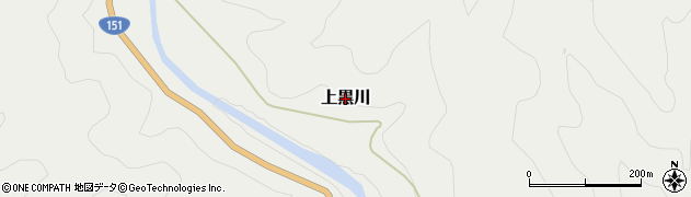 愛知県豊根村（北設楽郡）上黒川周辺の地図
