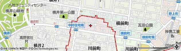 愛知県名古屋市中川区横前町周辺の地図