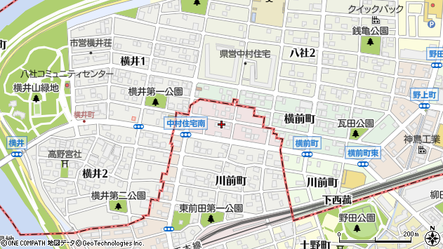 〒454-0917 愛知県名古屋市中川区横前町の地図
