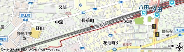 愛知県名古屋市中村区長草町周辺の地図