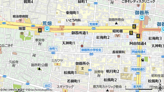 〒466-0032 愛知県名古屋市昭和区天神町の地図