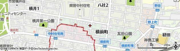 愛知県名古屋市中村区横前町119周辺の地図