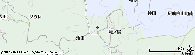 愛知県豊田市足助町篭ノ鳥周辺の地図