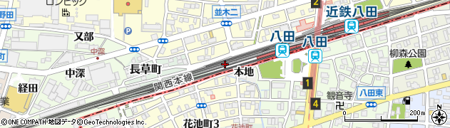 愛知県名古屋市中村区八田町周辺の地図