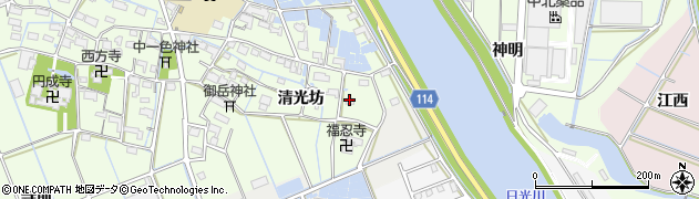 愛知県津島市中一色町（清光坊）周辺の地図