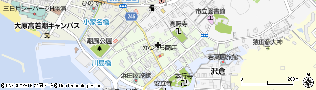 勝浦朝市周辺の地図