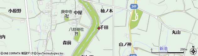 愛知県豊田市舞木町（千田）周辺の地図