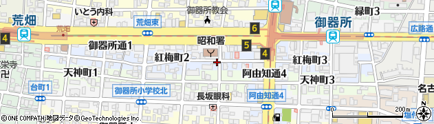 愛知県名古屋市昭和区紅梅町2丁目周辺の地図