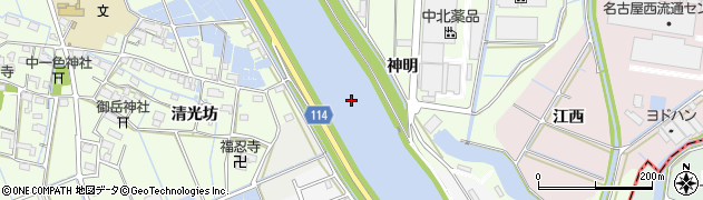 日光川周辺の地図