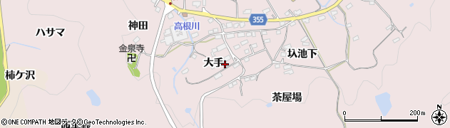 愛知県豊田市東広瀬町（大手）周辺の地図