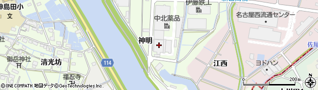 愛知県津島市白浜町番場58周辺の地図