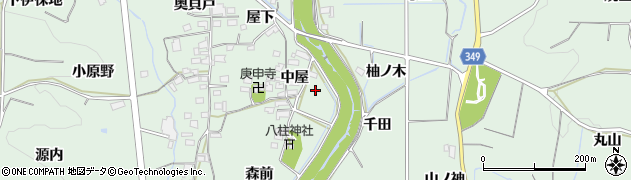 愛知県豊田市舞木町中屋周辺の地図
