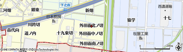 愛知県あま市七宝町徳実外田面北ノ切周辺の地図
