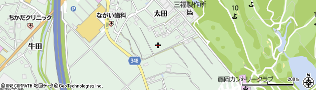 愛知県豊田市西中山町太田周辺の地図