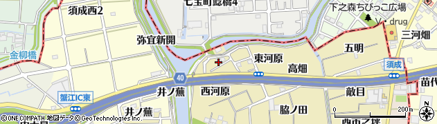愛知県蟹江町（海部郡）須成（西河原）周辺の地図