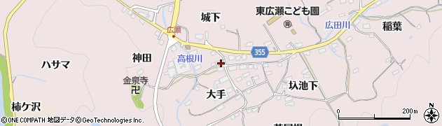 愛知県豊田市東広瀬町城下周辺の地図