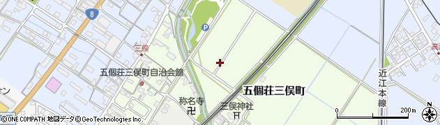 滋賀県東近江市五個荘三俣町周辺の地図