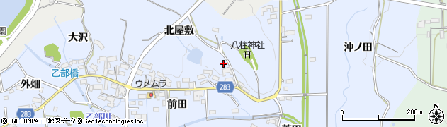 愛知県豊田市乙部町北屋敷周辺の地図