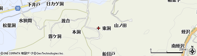 愛知県豊田市富岡町東洞周辺の地図