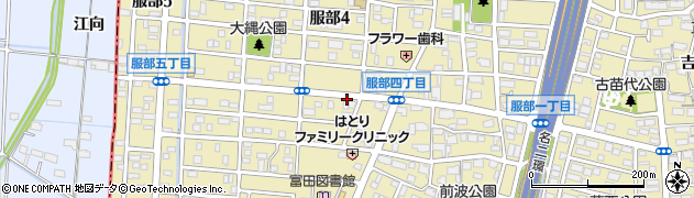愛知県名古屋市中川区服部周辺の地図