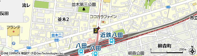 八田駅前周辺の地図