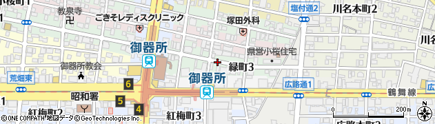愛知県名古屋市昭和区緑町周辺の地図