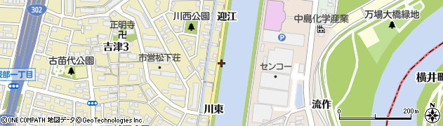 愛知県名古屋市中川区富田町大字万場川西下周辺の地図