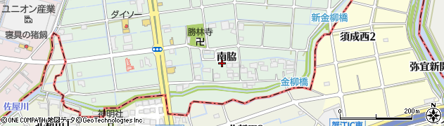 愛知県津島市金柳町（南脇）周辺の地図