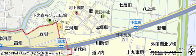 愛知県あま市七宝町徳実（郷東）周辺の地図