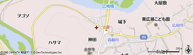 愛知県豊田市東広瀬町神田周辺の地図